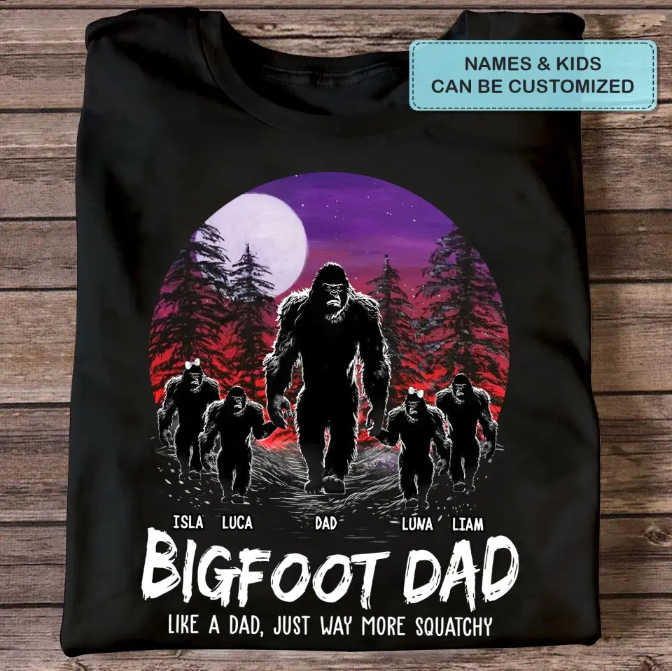 Big Foot Papa - Personalized Custom T-shirt - Father's Day Gift For Dad Family, Family Members