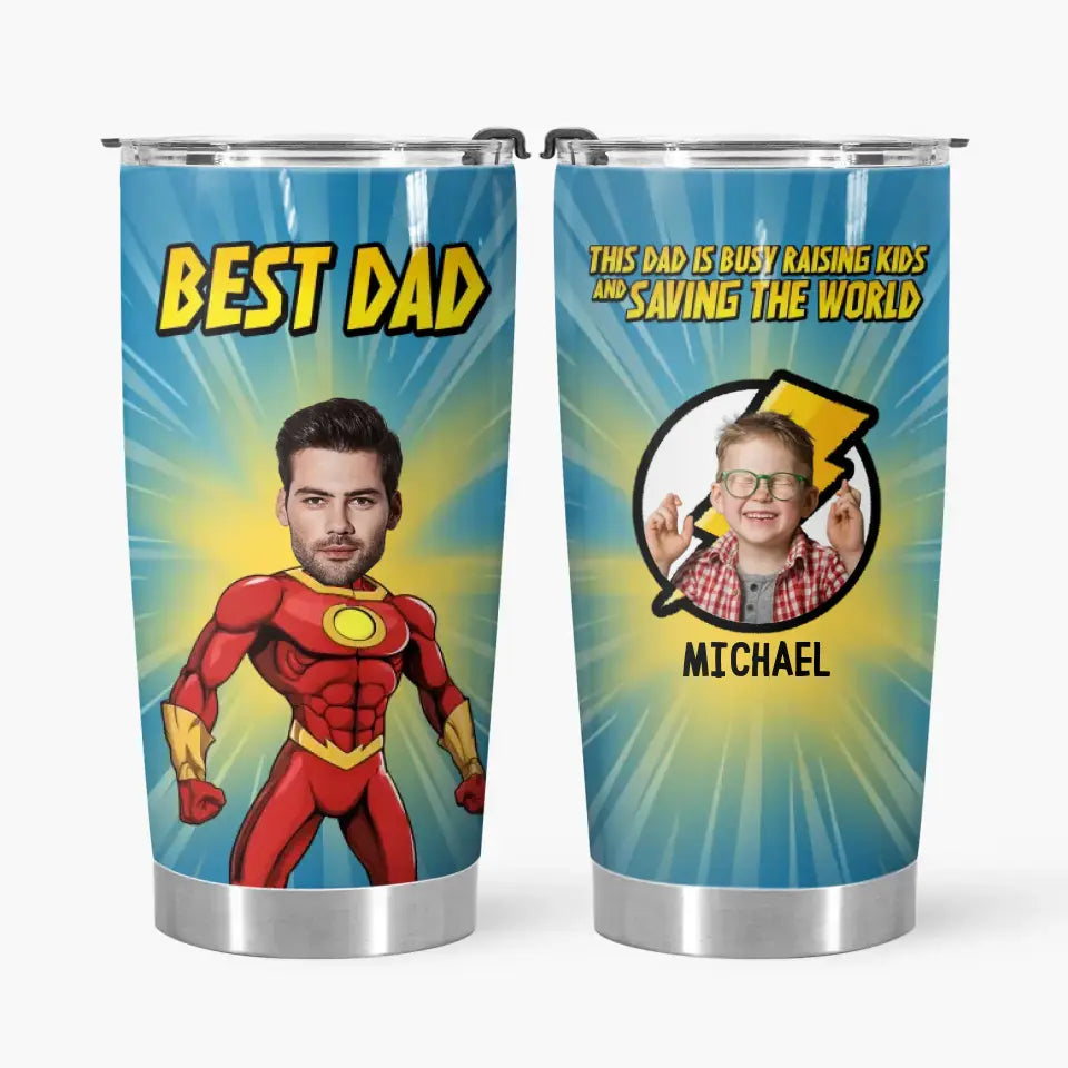 Best Dad In The Universe - Personalized Custom Tumbler - Father's Day, Birthday Gift For Dad, Family Members