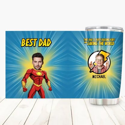 Best Dad In The Universe - Personalized Custom Tumbler - Father's Day, Birthday Gift For Dad, Family Members