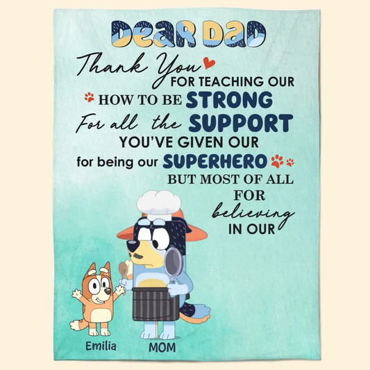 Letter For Dad - Personalized Custom Blanket - Father's Day Gift For Dad, Family, Family Members