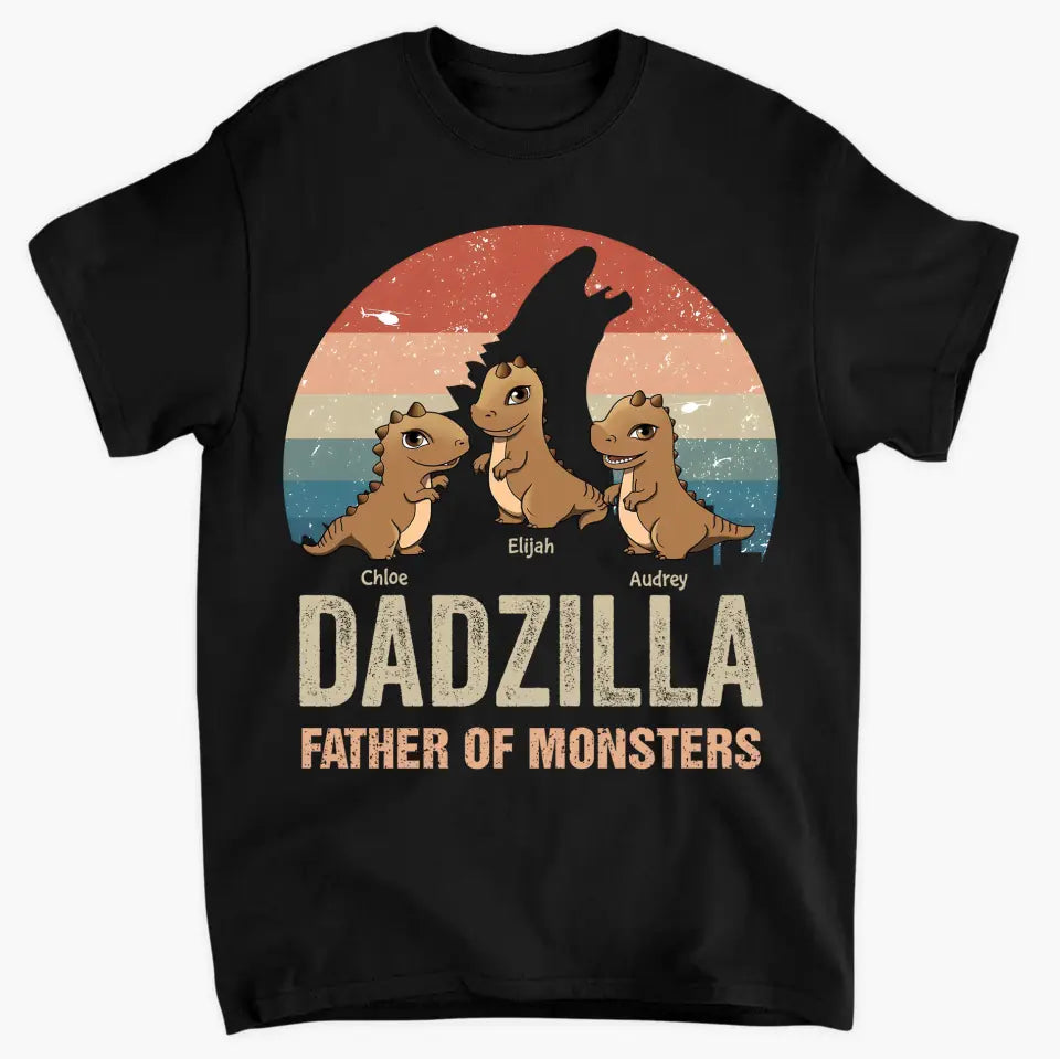 Dadzilla Father Of Monsters - Personalized Custom T-shirt - Gift For Dad, Grandpa, Family, Family Members