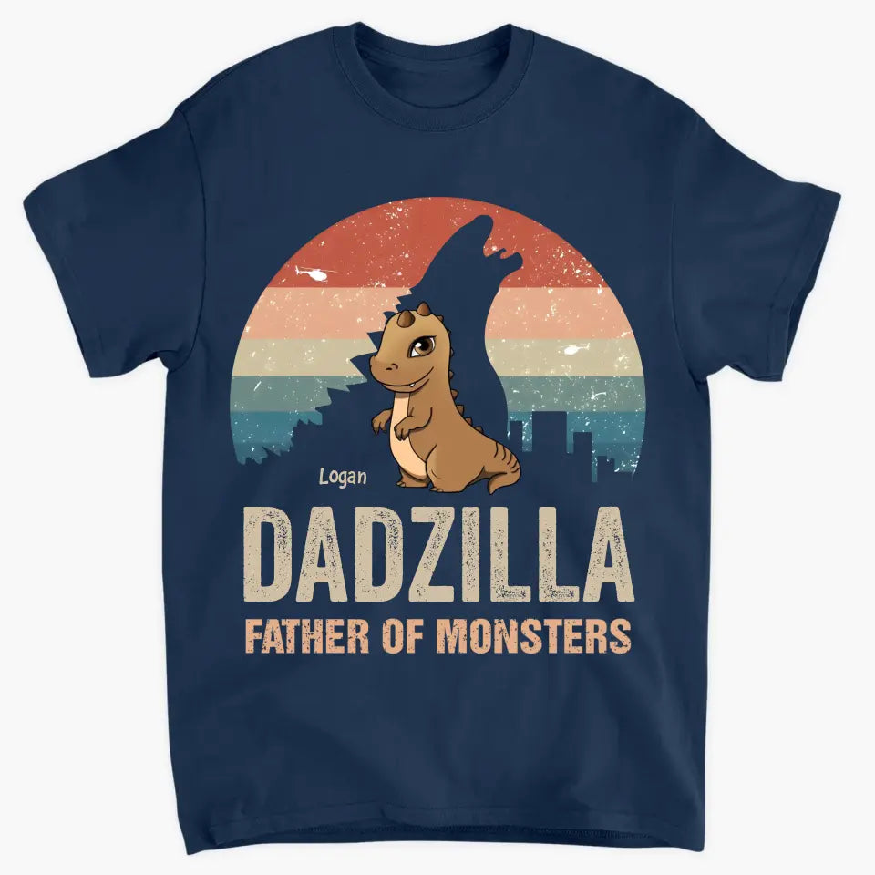 Dadzilla Father Of Monsters - Personalized Custom T-shirt - Gift For Dad, Grandpa, Family, Family Members