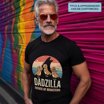 Dadzilla Father Of Monsters - Personalized Custom T-shirt - Gift For Dad, Grandpa, Family, Family Members