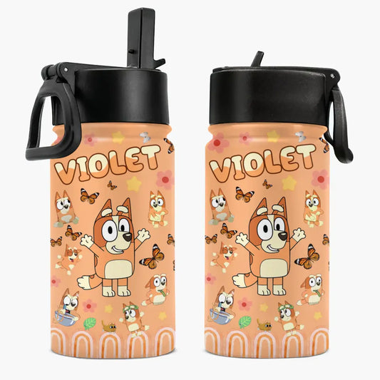 Back To School Water Bottle - Personalized Custom Kids Insulated Bottle - Birthday, Back To School, Kindergarten, First, Second, Third, Fourth, Fifth Grade, Pre-K Gift For Kids