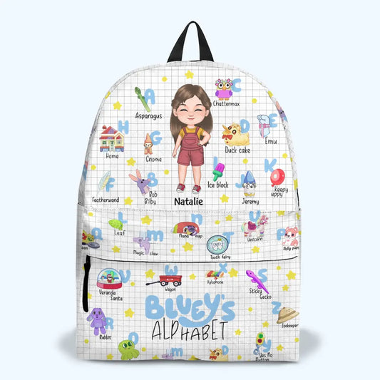 Alphabet For Heeler Lover - Personalized Custom Backpack - Back To School For Kids