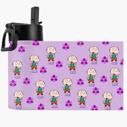 Violet Vintage Water Bottle - Personalized Custom Kids Insulated Bottle - Birthday, Back To School, Kindergarten, First, Second, Third, Fourth, Fifth Grade, Pre-K Gift For Kids