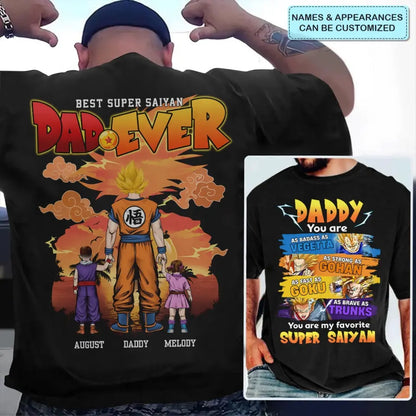 Best  Dad Ever - Personalized Custom Double-side T-shirt - Father's Day Gift For Dad, Family Members