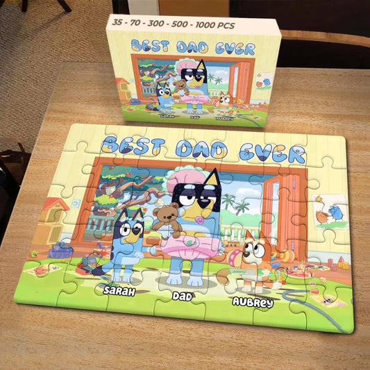 Best Dad Ever - Personalized Custom Jigsaw Puzzle - Gift For Kid, Family Members