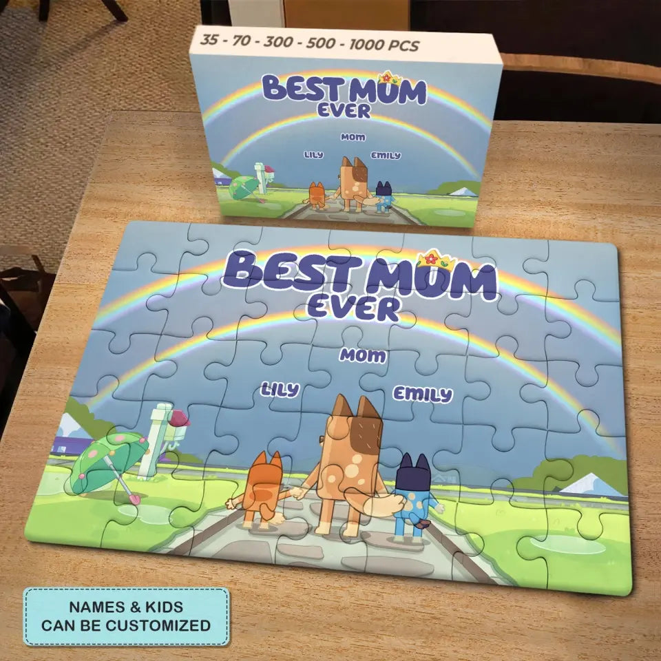 Best Mum Ever - Personalized Custom Jigsaw Puzzle - Gift For Family Members