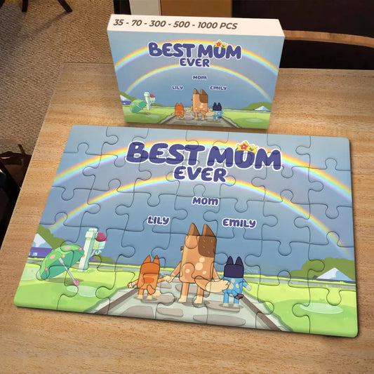 Best Mum Ever - Personalized Custom Jigsaw Puzzle - Gift For Family Members