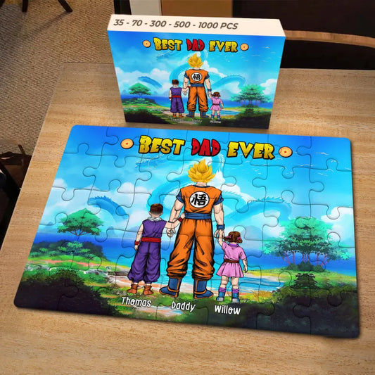 Best Dad Ever - Personalized Custom Jigsaw Puzzle - Gift For Family Members