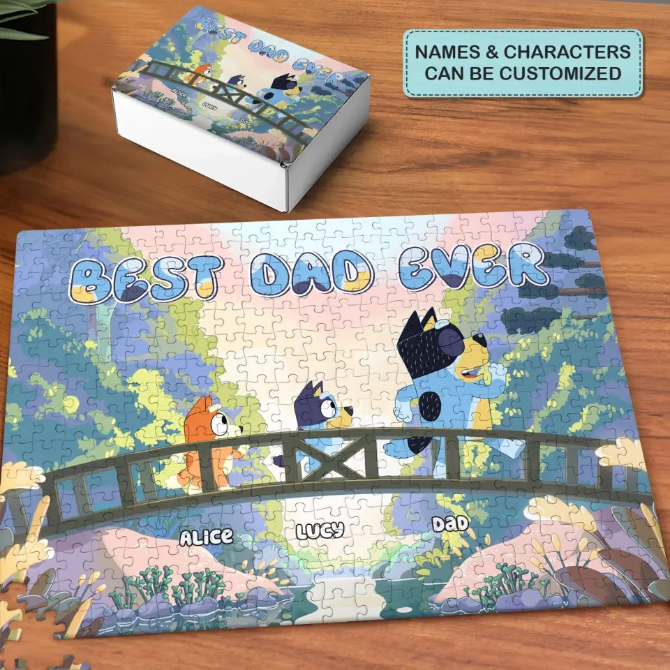 Best Dad Ever - Personalized Custom Jigsaw Puzzle - Gift For Family Members