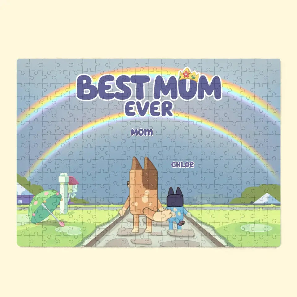 Best Mum Ever - Personalized Custom Jigsaw Puzzle - Gift For Family Members