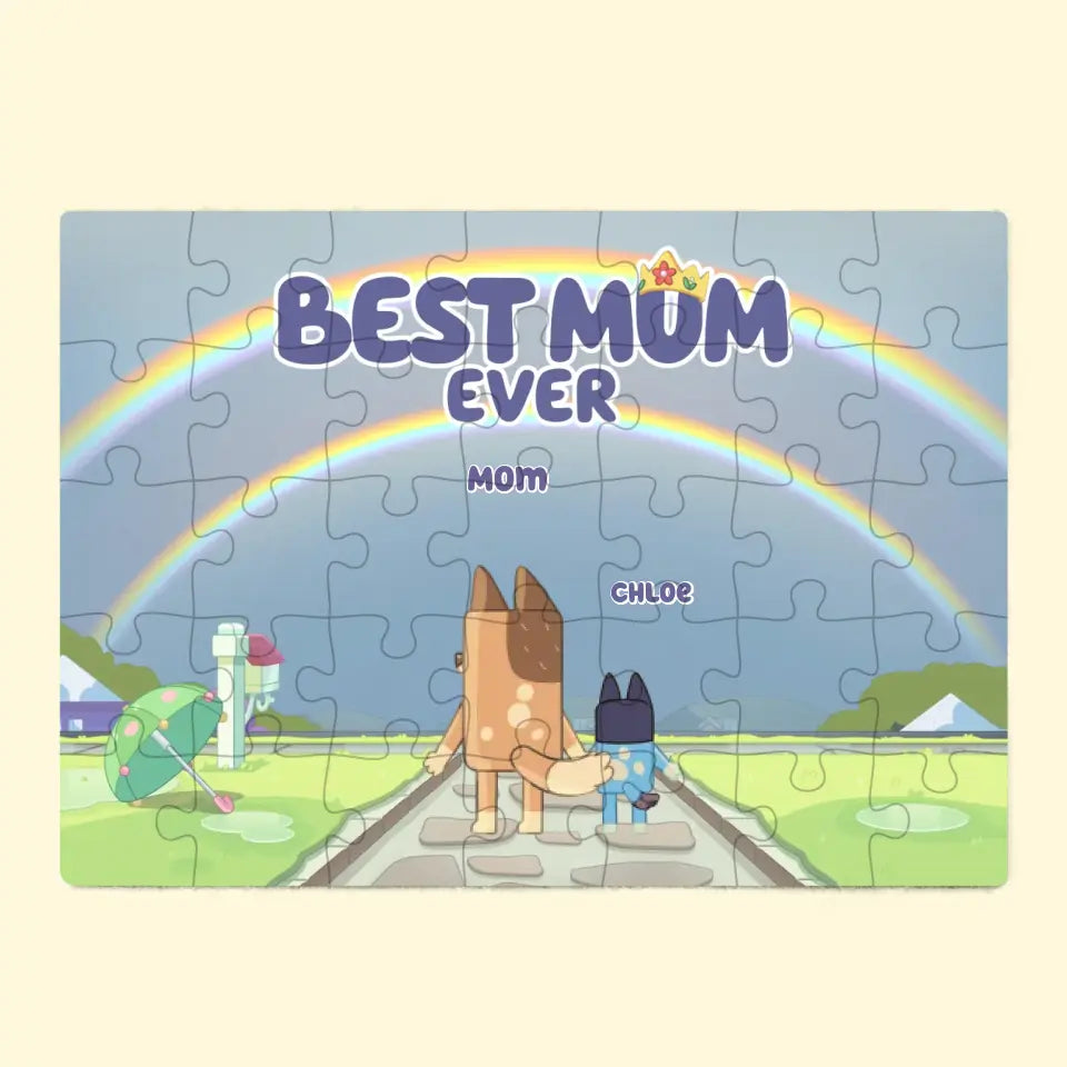 Best Mum Ever - Personalized Custom Jigsaw Puzzle - Gift For Family Members