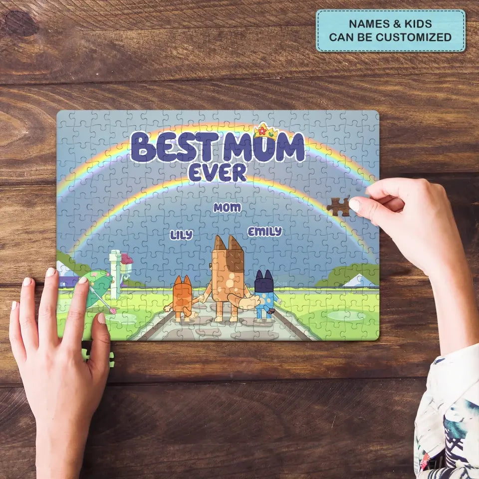 Best Mum Ever - Personalized Custom Jigsaw Puzzle - Gift For Family Members