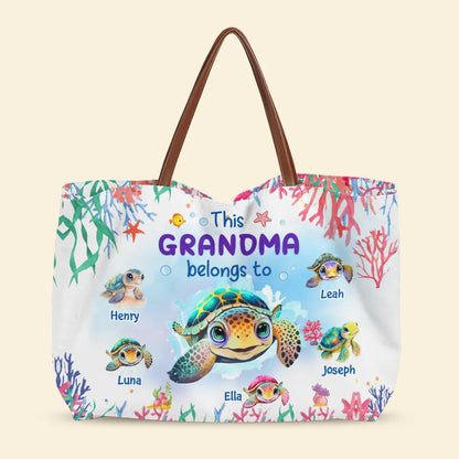 This Grandma Belongs To - Personalized Custom Tote Bag - Gift For Mom, Grandma, Family Members