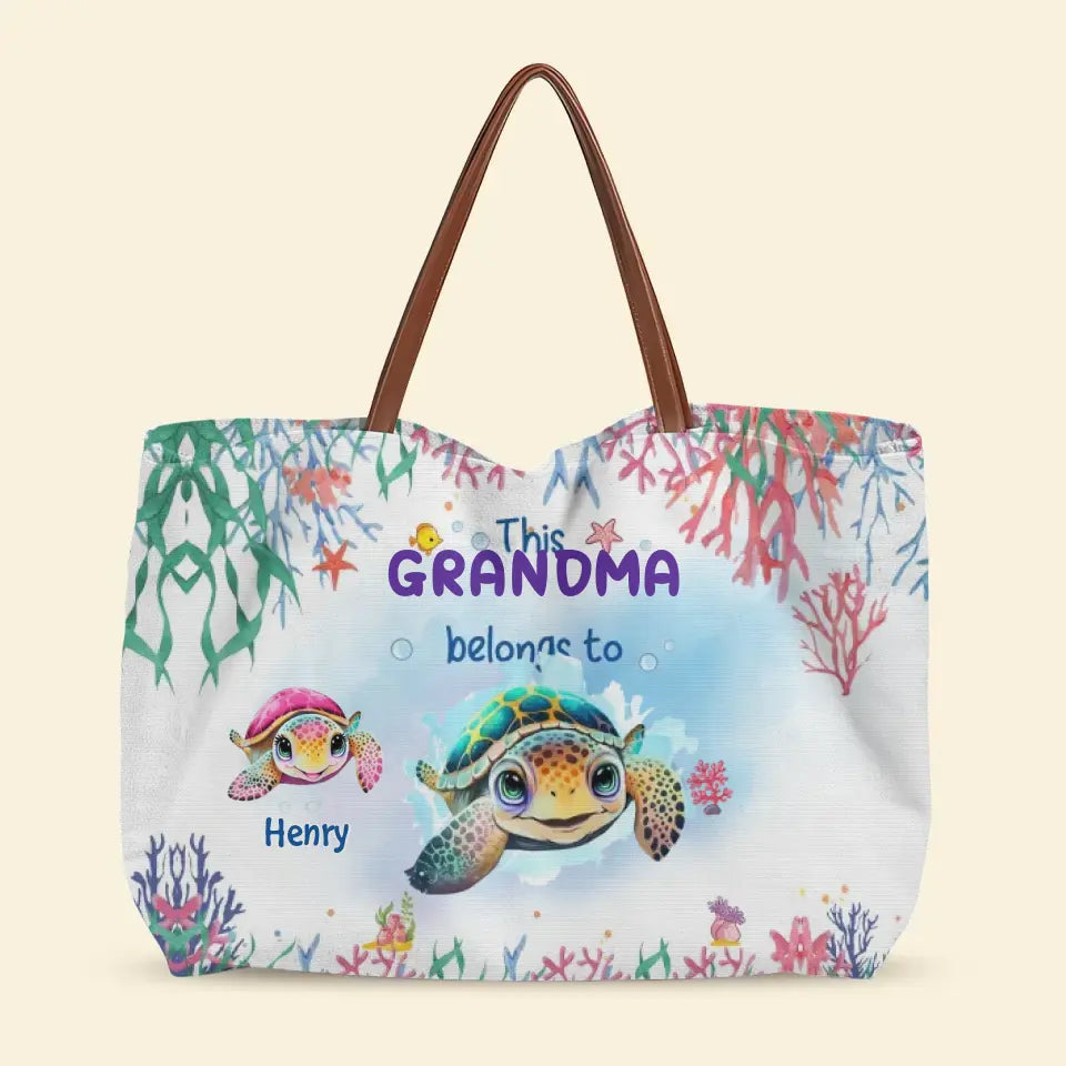 This Grandma Belongs To - Personalized Custom Tote Bag - Gift For Mom, Grandma, Family Members