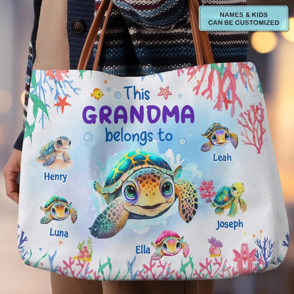 This Grandma Belongs To - Personalized Custom Tote Bag - Gift For Mom, Grandma, Family Members