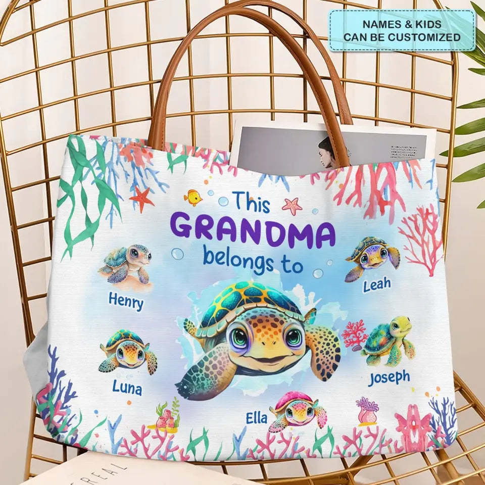 This Grandma Belongs To - Personalized Custom Tote Bag - Gift For Mom, Grandma, Family Members