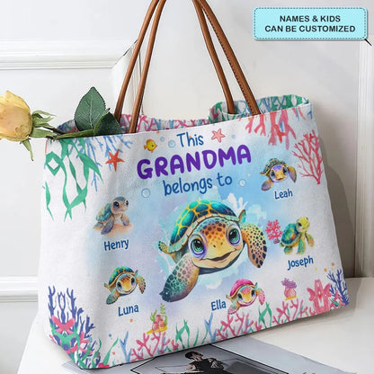 This Grandma Belongs To - Personalized Custom Tote Bag - Gift For Mom, Grandma, Family Members