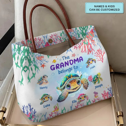 This Grandma Belongs To - Personalized Custom Tote Bag - Gift For Mom, Grandma, Family Members