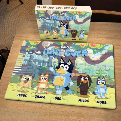 Best Dad Ever - Personalized Custom Jigsaw Puzzle - Gift For Family Members