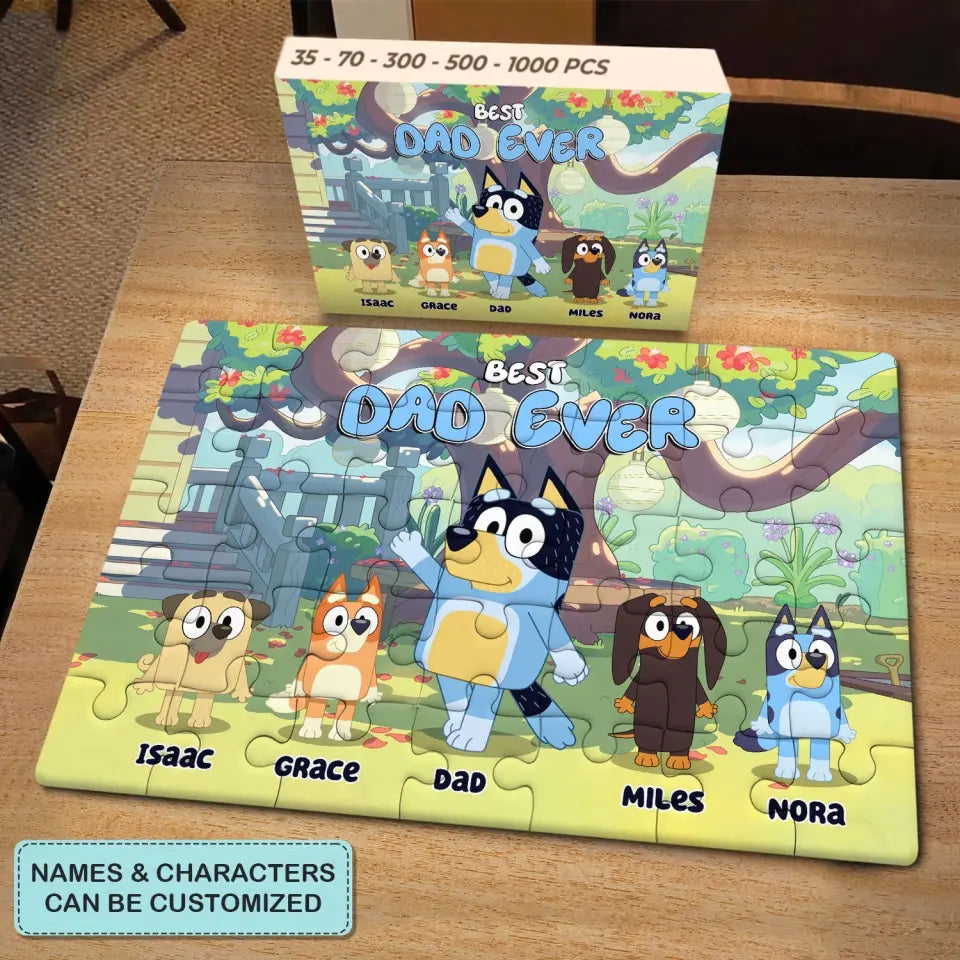 Best Dad Ever - Personalized Custom Jigsaw Puzzle - Gift For Family Members