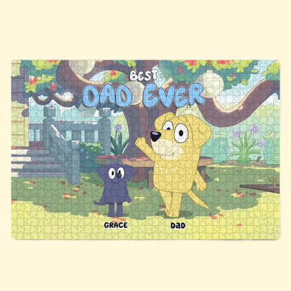 Best Dad Ever - Personalized Custom Jigsaw Puzzle - Gift For Family Members