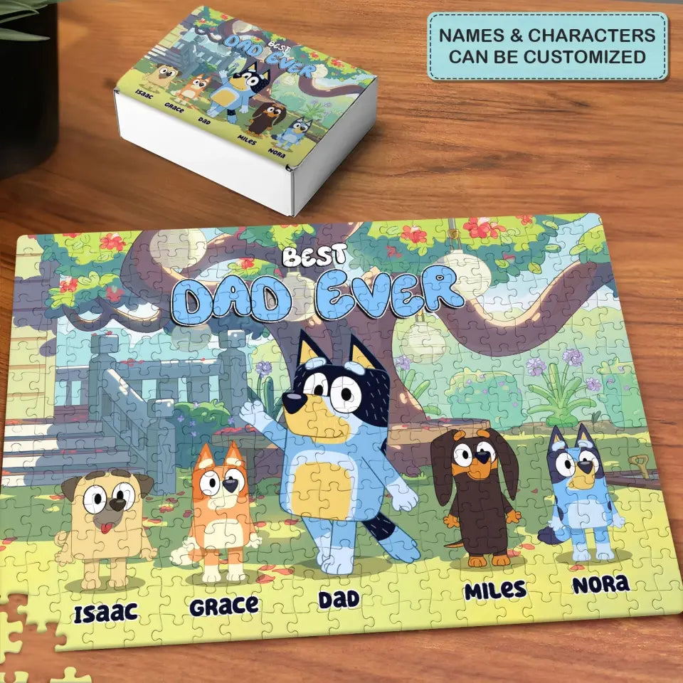 Best Dad Ever - Personalized Custom Jigsaw Puzzle - Gift For Family Members