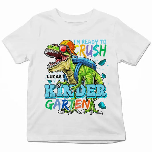 I'm Ready To Rush Kindergarten - Personalized Custom Youth T-shirt - Birthday, Back To School, Kindergarten, First, Second, Third, Fourth, Fifth Grade, Pre-K Gift For Kids