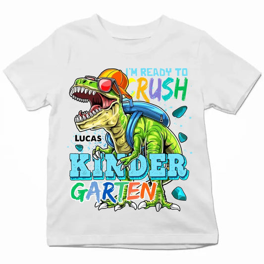 I'm Ready To Rush Kindergarten - Personalized Custom Youth T-shirt - Birthday, Back To School, Kindergarten, First, Second, Third, Fourth, Fifth Grade, Pre-K Gift For Kids