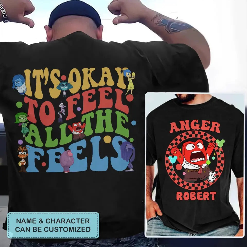 It's Okay To Feel All The Feels - Personalized Custom Double-side T-shirt -  Gift For Couple, Your Lover, Family Members