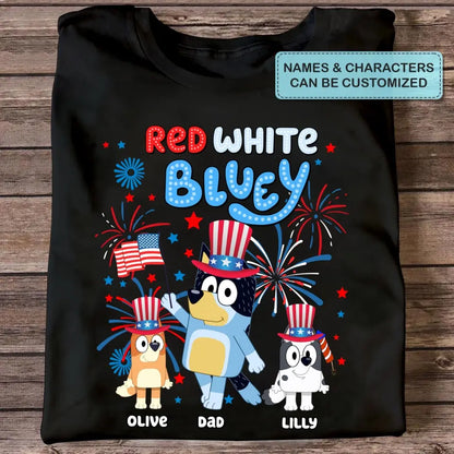 Red N White - Personalized Custom T-shirt - 4th Of July Gift For Family, Family Members