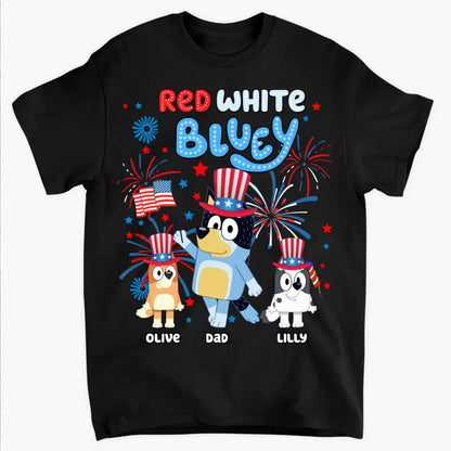 Red N White - Personalized Custom T-shirt - 4th Of July Gift For Family, Family Members