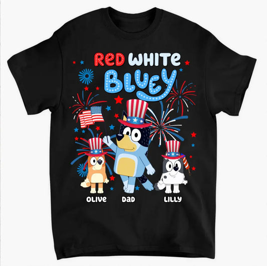 Red N White - Personalized Custom T-shirt - 4th Of July Gift For Family, Family Members