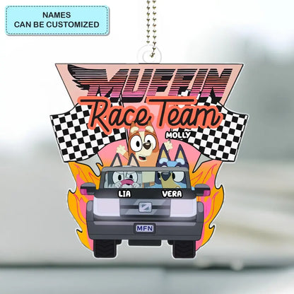 Race Team - Personalized Custom Car Hanging Ornament - Gift For Friends, Besties