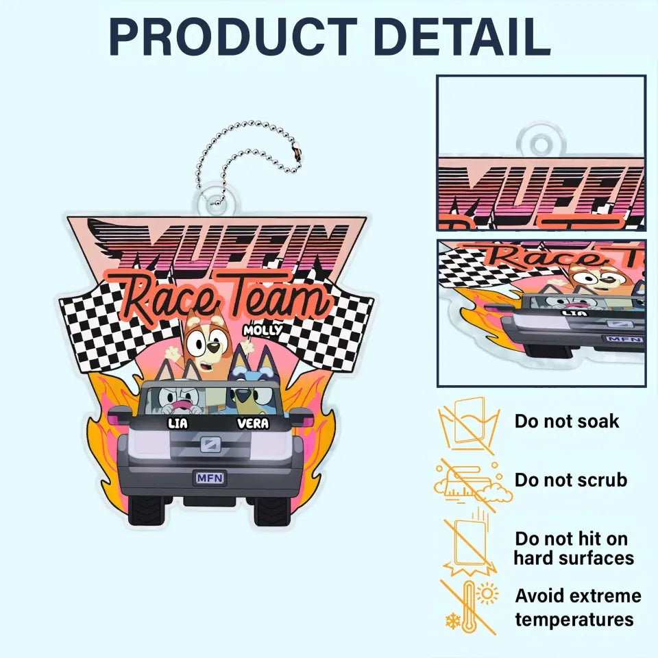 Race Team - Personalized Custom Car Hanging Ornament - Gift For Friends, Besties