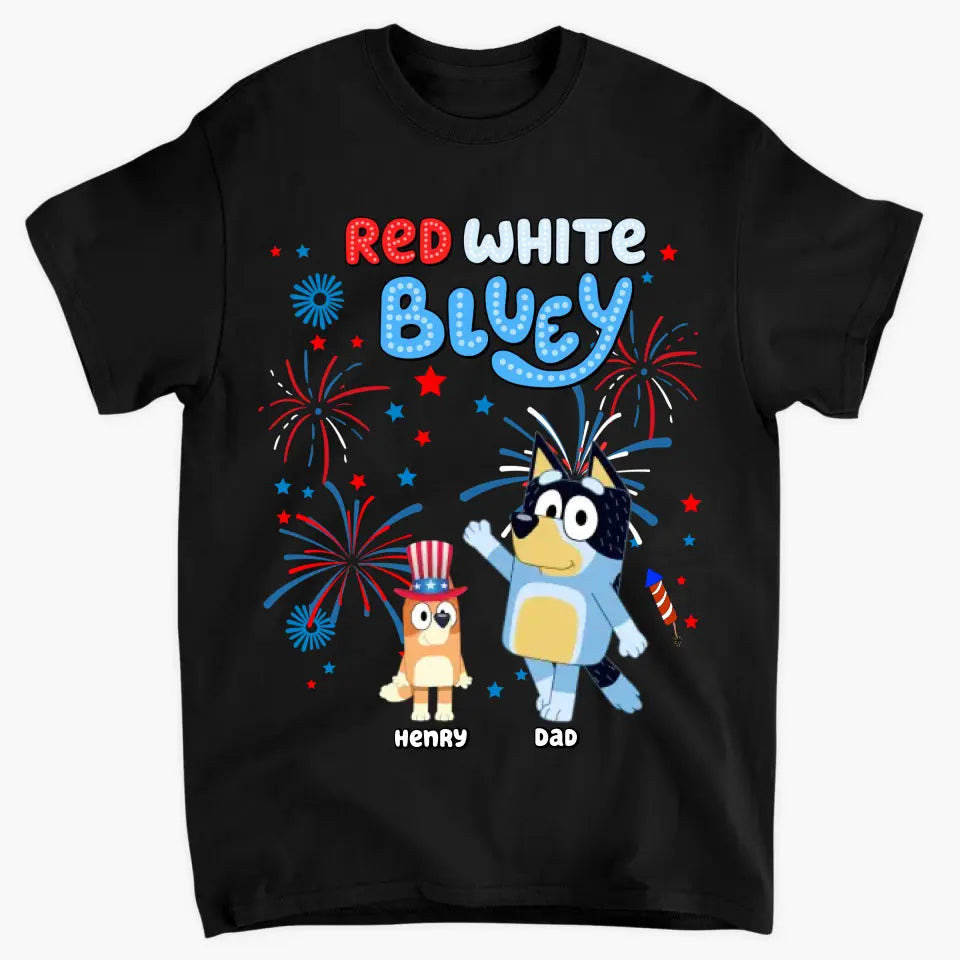 Red N White - Personalized Custom T-shirt - 4th Of July Gift For Family, Family Members