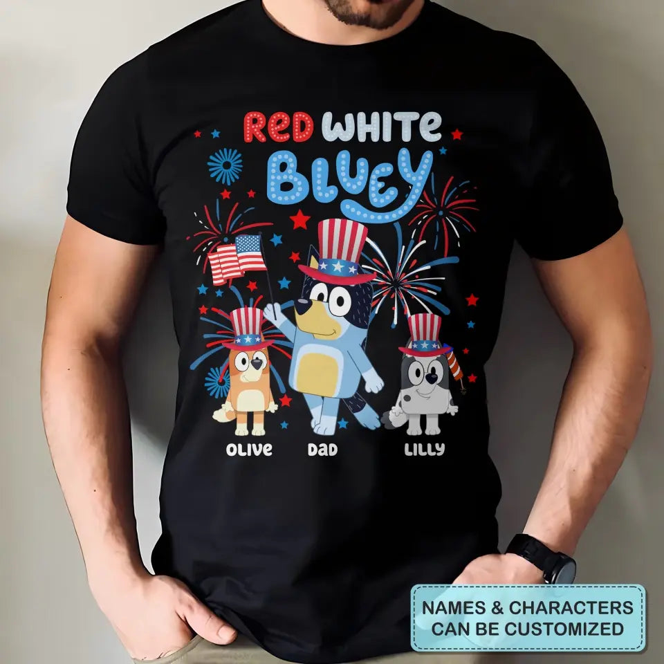 Red N White - Personalized Custom T-shirt - 4th Of July Gift For Family, Family Members