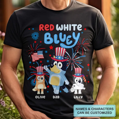 Red N White - Personalized Custom T-shirt - 4th Of July Gift For Family, Family Members