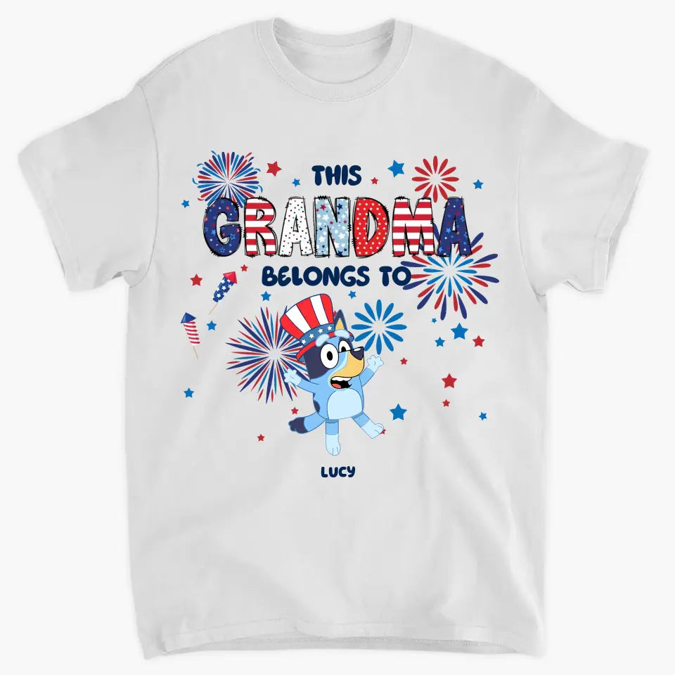 This Grandma Belongs To - Personalized Custom T-shirt - 4th Of July Gift For Family, Family Members