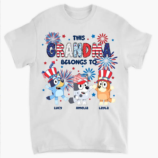 This Grandma Belongs To - Personalized Custom T-shirt - 4th Of July Gift For Family, Family Members