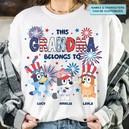 This Grandma Belongs To - Personalized Custom T-shirt - 4th Of July Gift For Family, Family Members