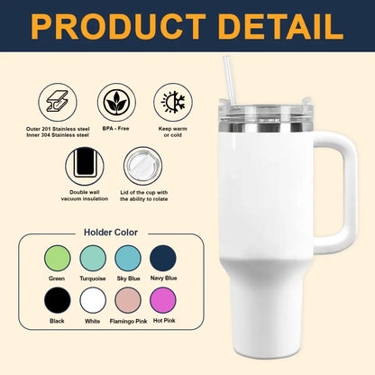 It's Okay To Feel All The Feel - Personalized Custom Tumbler With Handle - Gift For Friends, Family Members