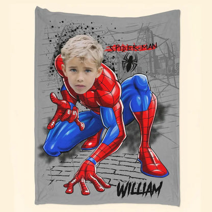 Custom Face Super Hero Blanket - Personalized Custom Blanket - Gift For Kids, Family, Family Members