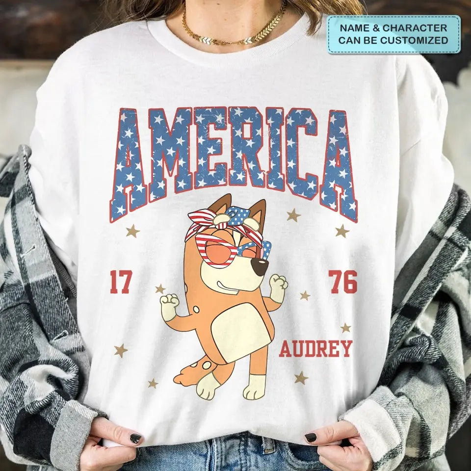 Vintage America - Personalized Custom T-shirt - 4th Of July Gift For Family, Family Members