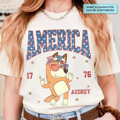 Vintage America - Personalized Custom T-shirt - 4th Of July Gift For Family, Family Members