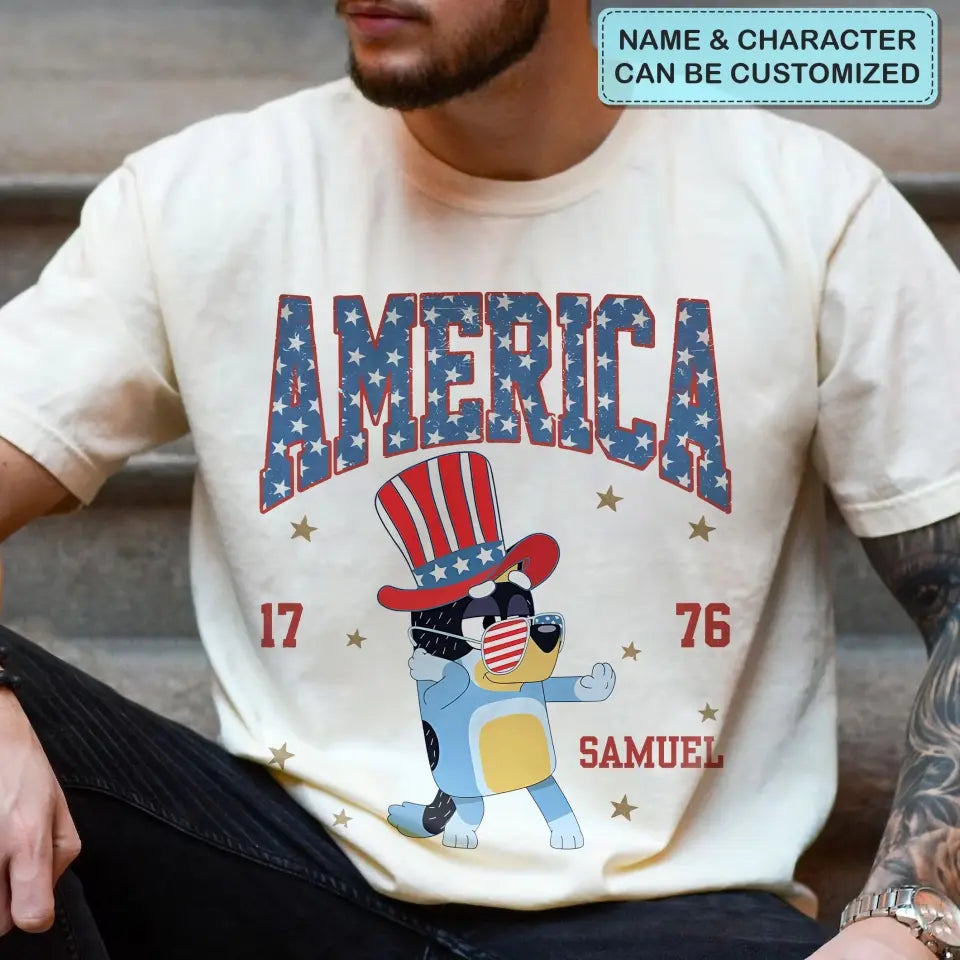 Vintage America - Personalized Custom T-shirt - 4th Of July Gift For Family, Family Members