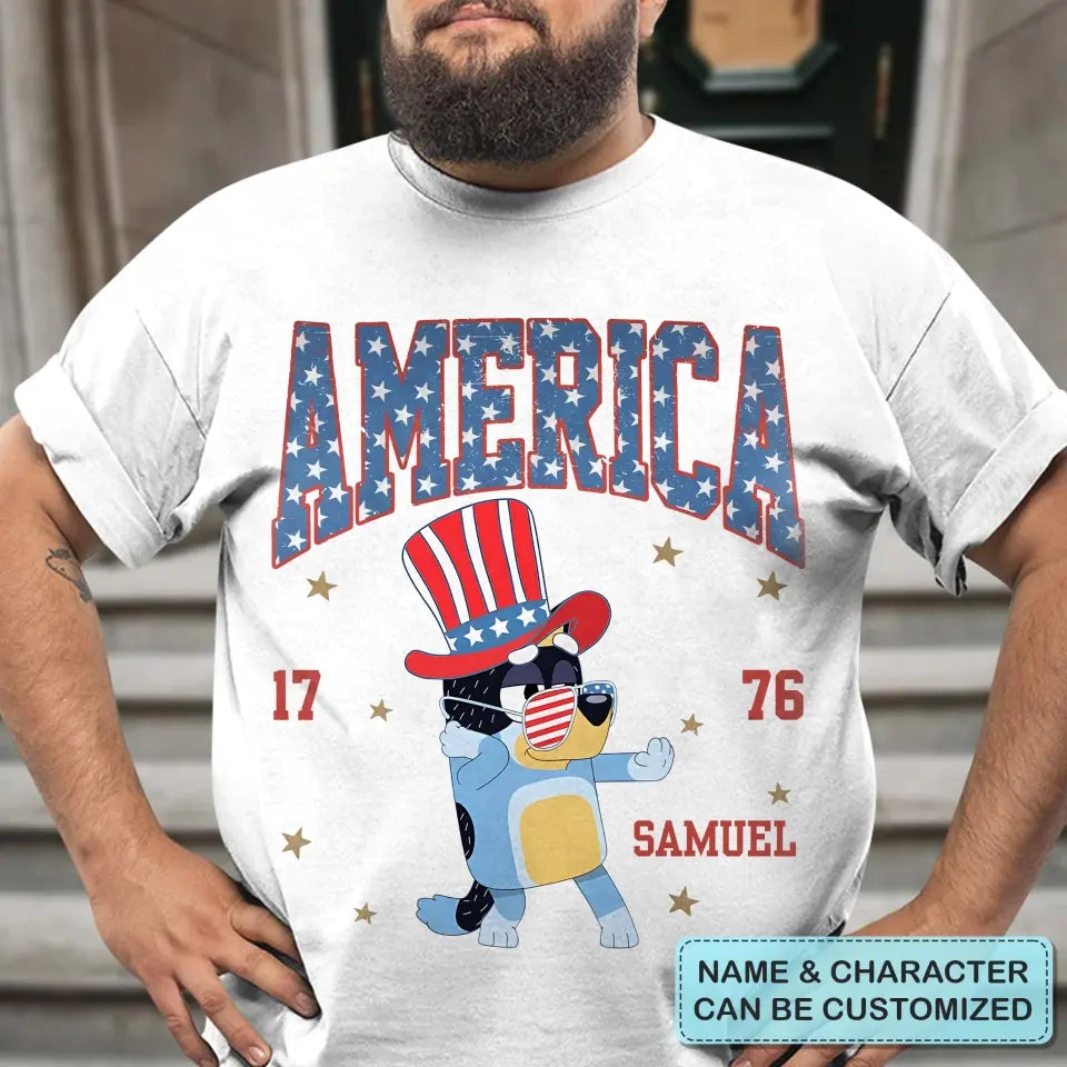 Vintage America - Personalized Custom T-shirt - 4th Of July Gift For Family, Family Members