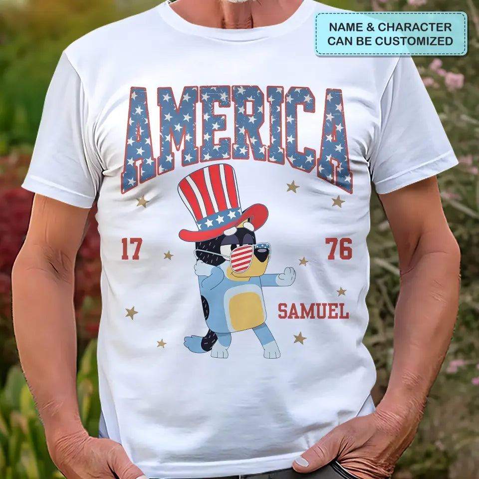 Vintage America - Personalized Custom T-shirt - 4th Of July Gift For Family, Family Members